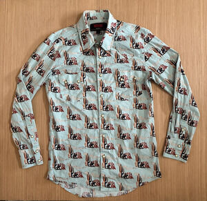 Rock & Roll Denim Men's Size S Button Up Modern Fit Snap Button Western Shirt